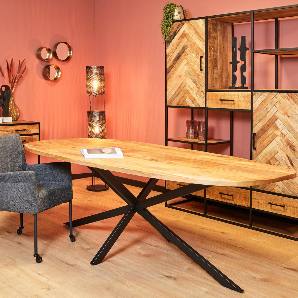 ESSTISCH Noble | Dänisch oval 240 cm X 110 cm Natur - Naturfarben, Holz (110/240/76cm) - Villa Möbel