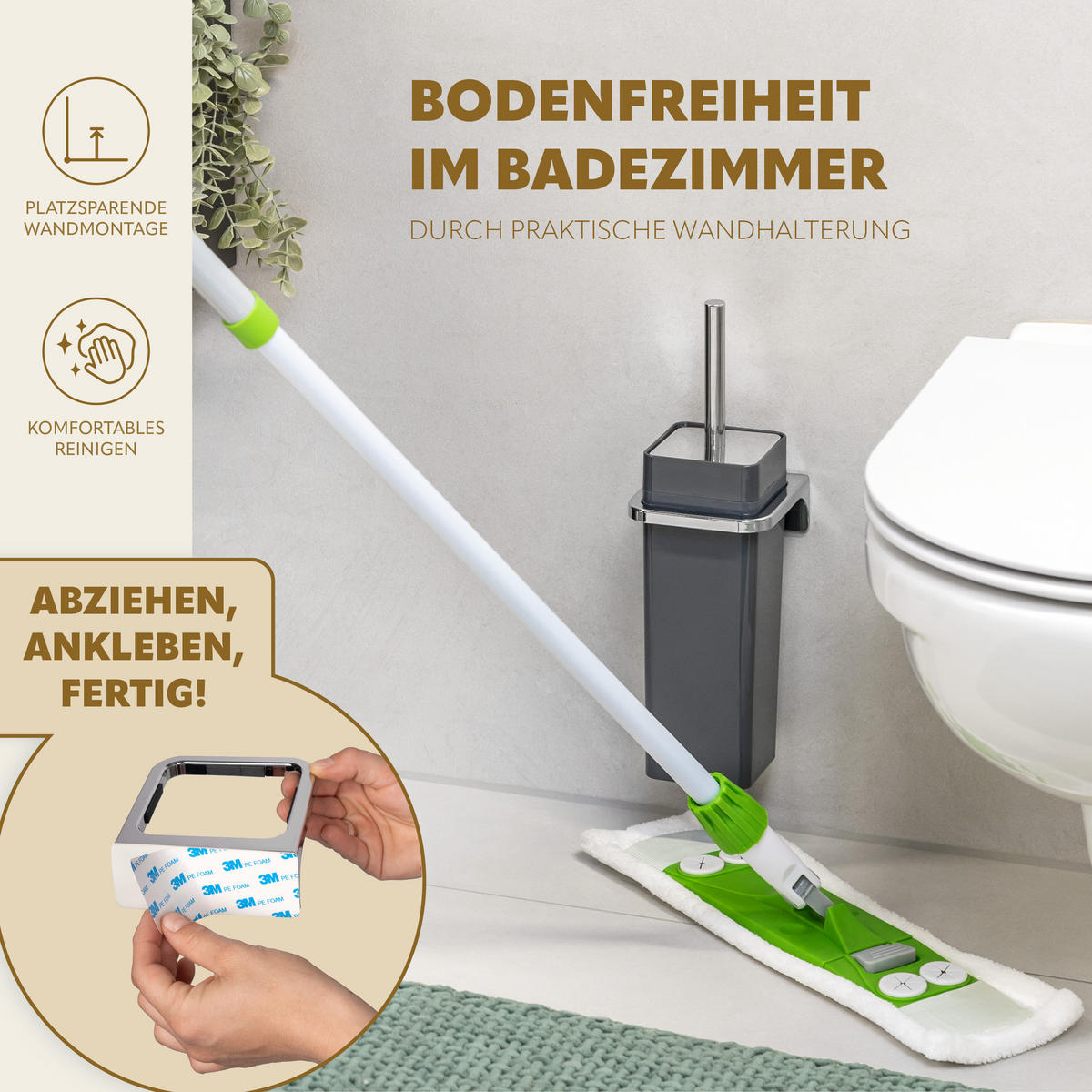 WC-GARNITUR SAVONA, grau, Kunststoff - Grau, Kunststoff (12/36.5/13cm) - bremermann