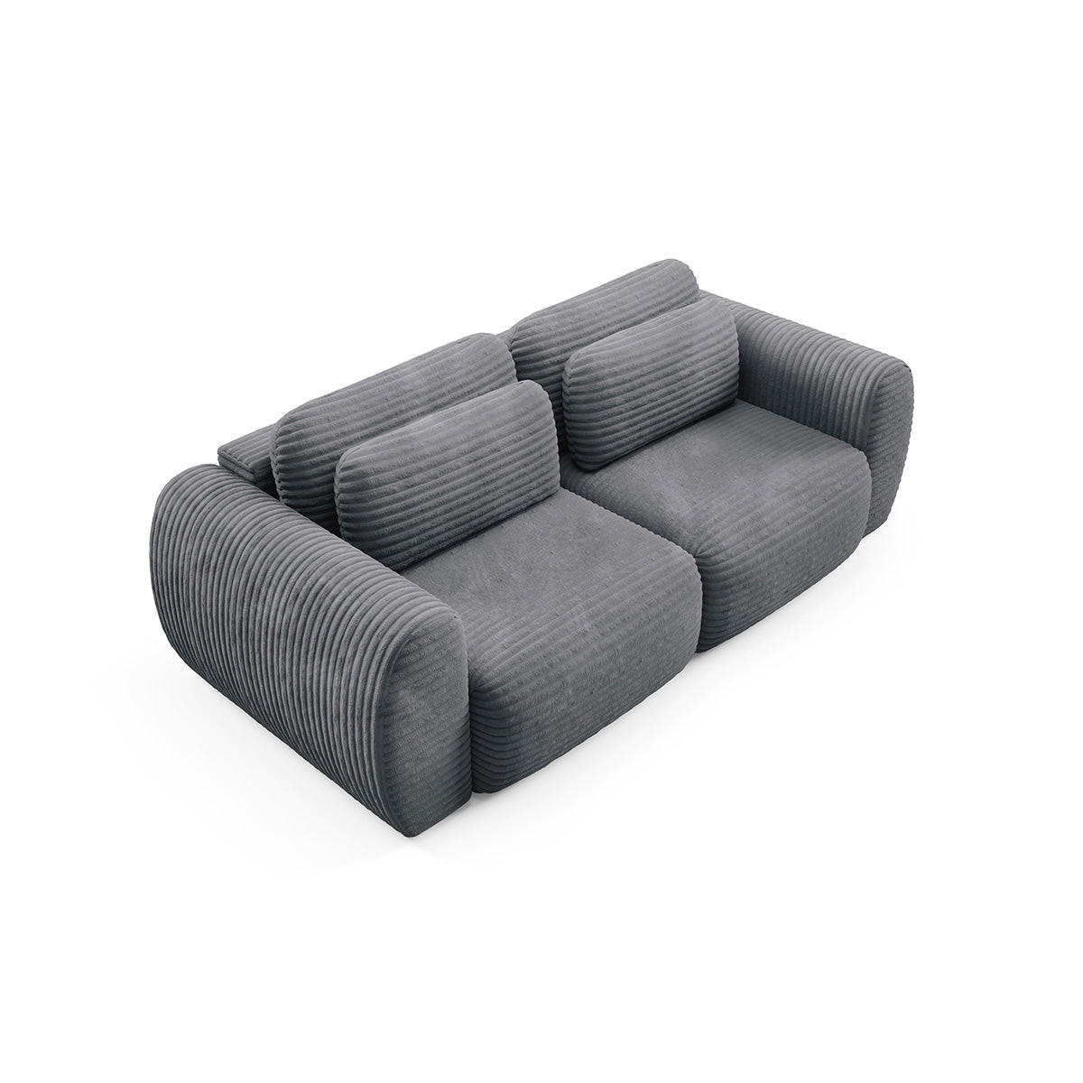 SOFA Camilla 3 Sitzplätze Dunkelgrau - Grau, Holz (266/95/121cm) - Petits-meubles
