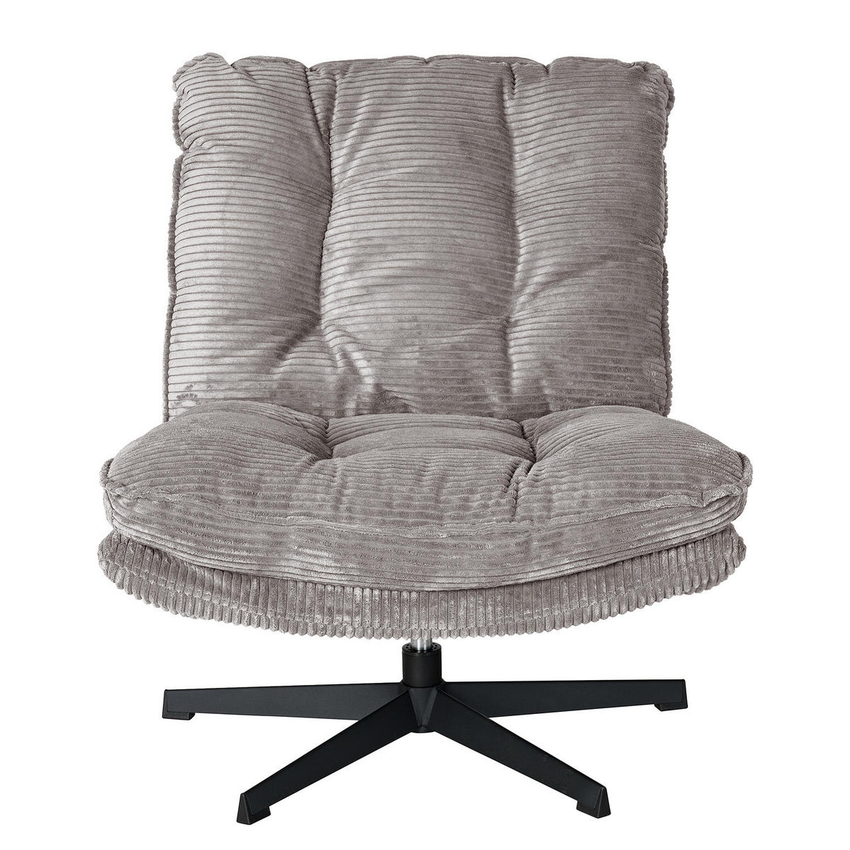 SESSEL - Cord - Schwarz/Grau, Textil/Metall (72/85/90cm) - home24