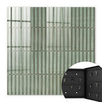 SCHLÜSSELBOX Schwarz 30x30 cm- Türöffnung nach rechts - Grünes Muster - Grün, Metall (30/30/5cm) - TULUP