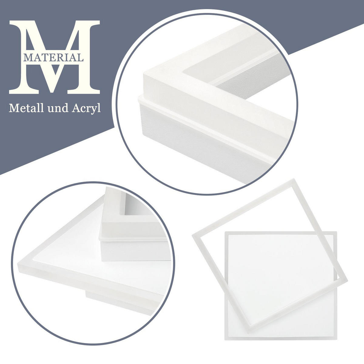 LED-DECKENLEUCHTE Lena 43.5/41/6 cm - Weiß, Metall (43.5/41/6cm) - Nettlife