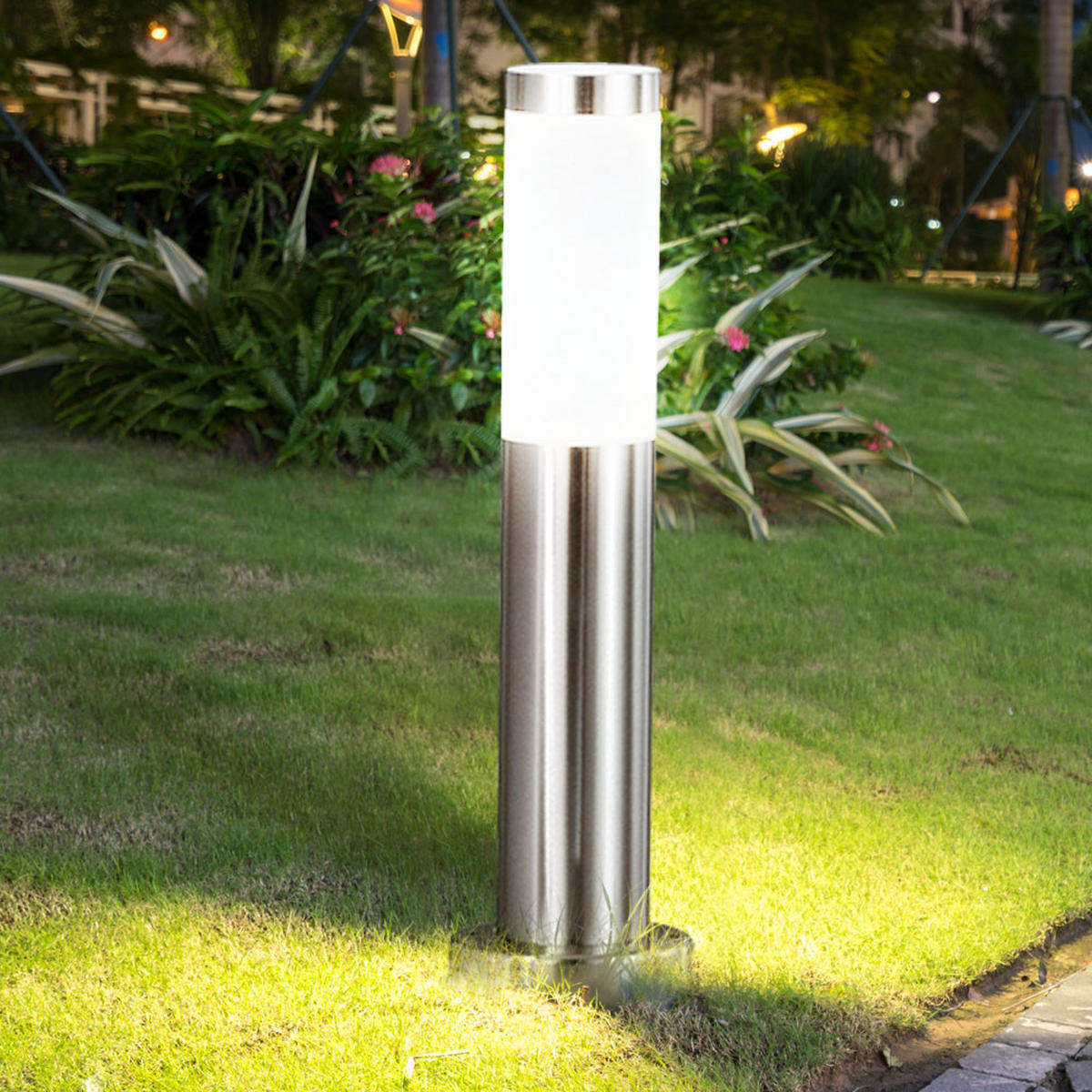 LED WEGELEUCHTE Edelstahl Silber - Silberfarben, Metall (12.7/12.7/45cm)