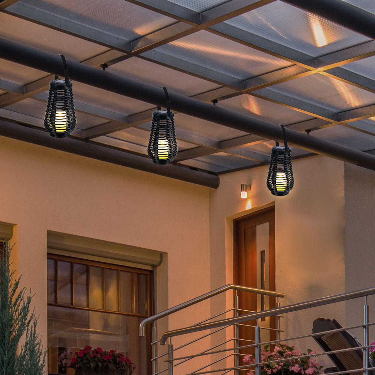 LED AUSSENLEUCHTE Solarlampe Schwarz - Schwarz, Kunststoff (18/26/18cm)