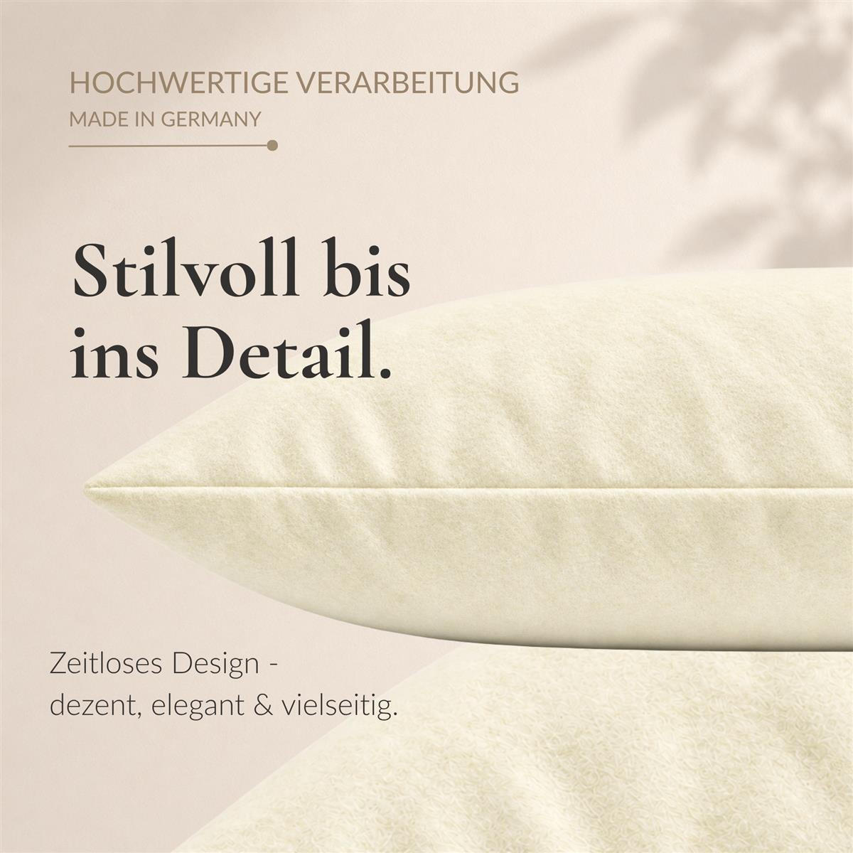 BIBER-KISSENBEZÜGE 40x80 2er Set - Made in Germany! Kuschelig warmer Flanell Kissenbezug aus 100% Baumwolle - Creme - Creme, Textil (80/40cm) - Carpe Sonno