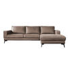 ECKSOFA BLOOM Taupe Leder - Taupe/Schwarz, Leder (276/177cm) - KAWOLA