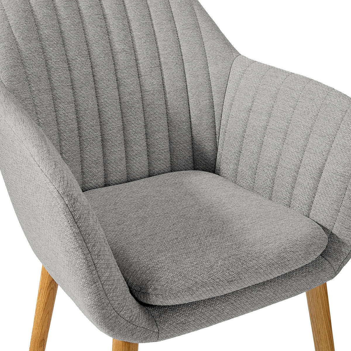 ARMLEHNENSTUHL - Typ A - Hellgrau, Textil (57/83/61cm) - home24