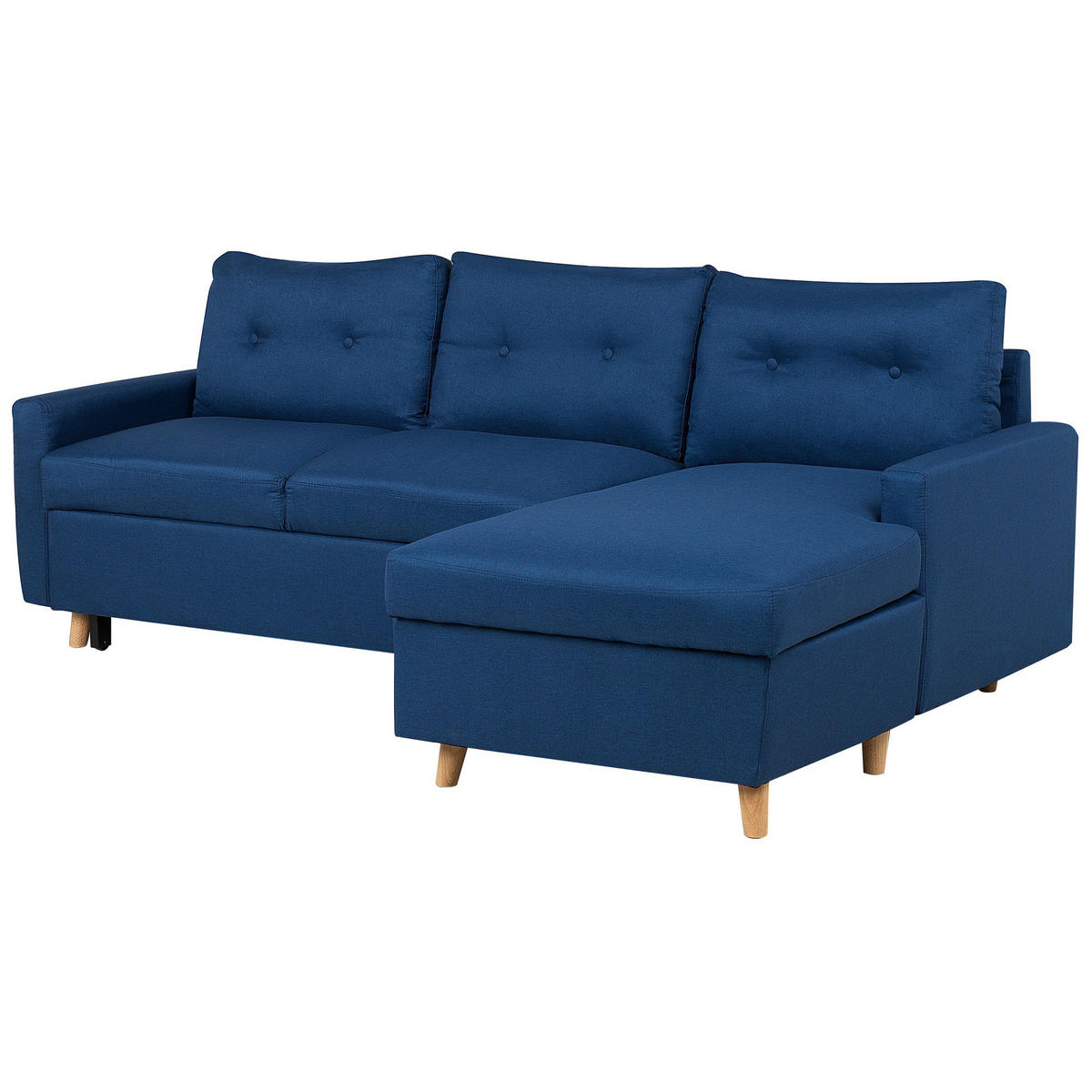 ECKSOFA Polsterbezug Marineblau rechtsseitig Flakk - Hellblau, Textil (232/147cm) - Beliani