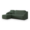 ECKSOFA MARELLO Grün Boucle-Stoff mit Schlaffunktion - Grün, Holz (220/143cm) - MASSENO