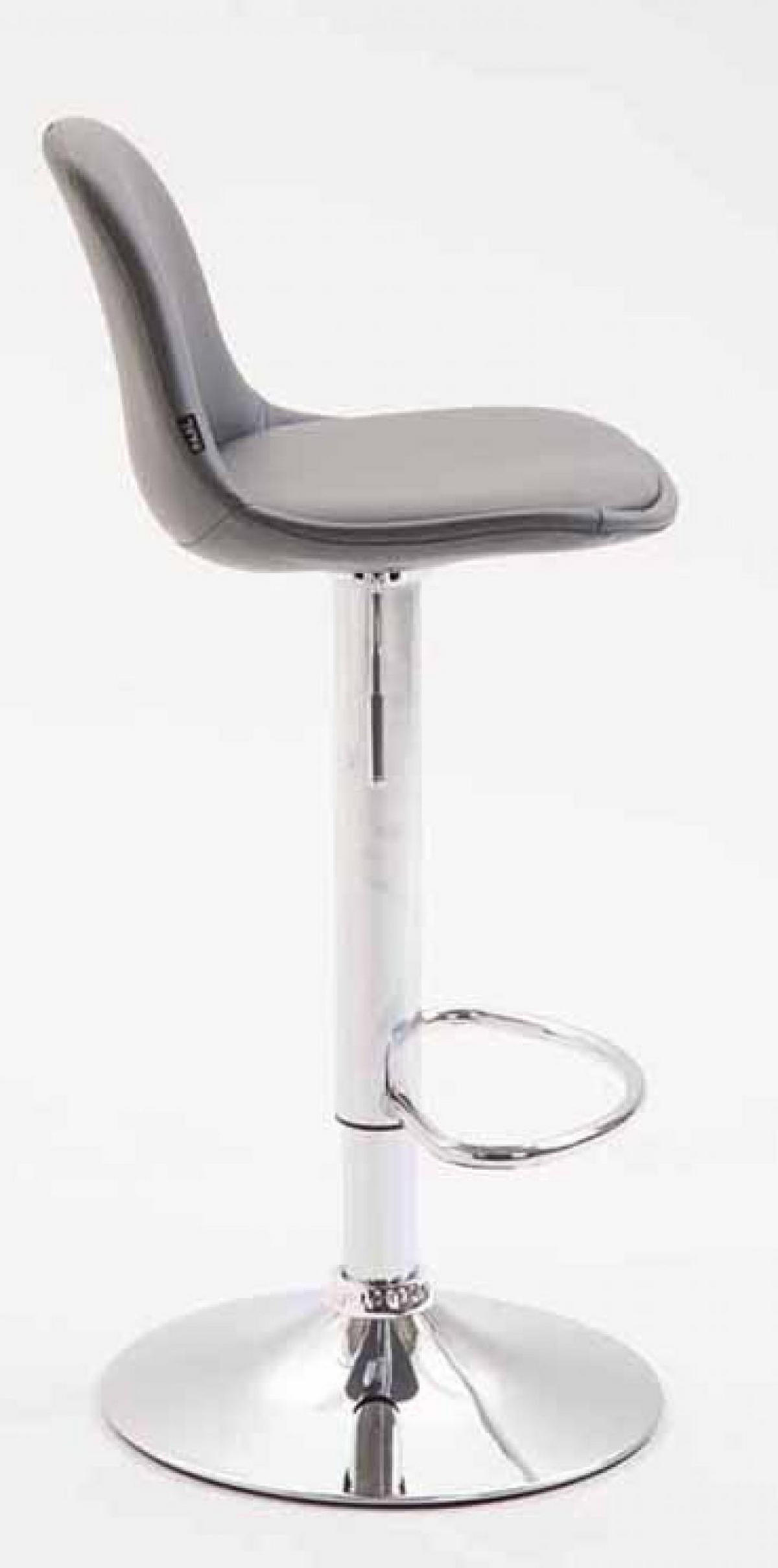 BARHOCKER 2er Set Lederlook grau - Chromfarben/Grau, Textil/Metall (39/82/39cm) - CLP