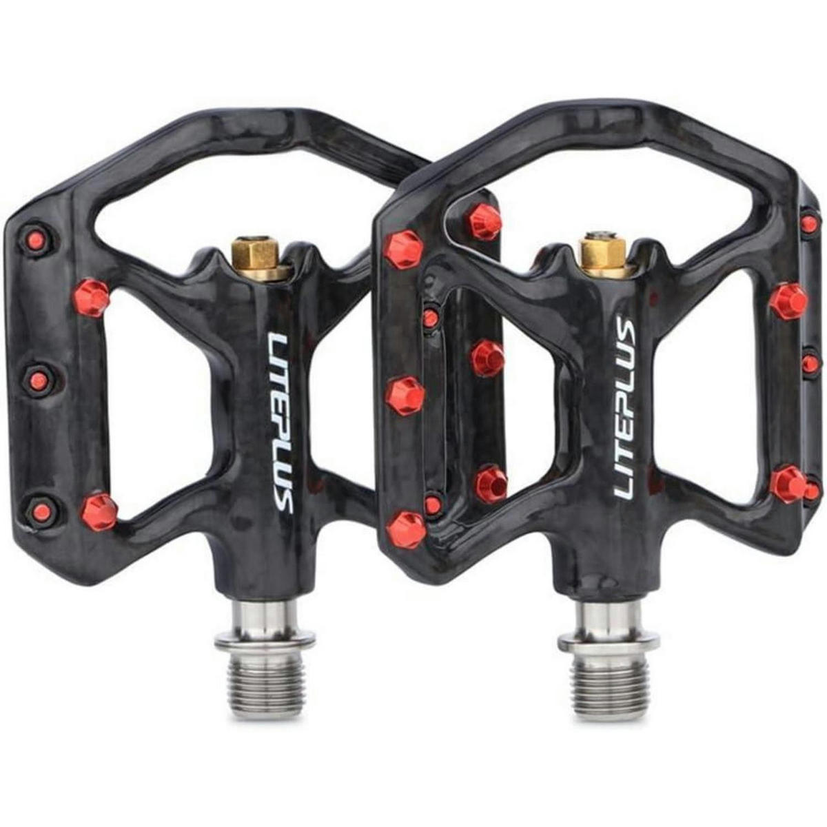 FAHRRAD-PEDALE Karbon Titan-Achse Ultraleicht 181 g - Schwarz, Metall (8.6/1.5/9.1cm)