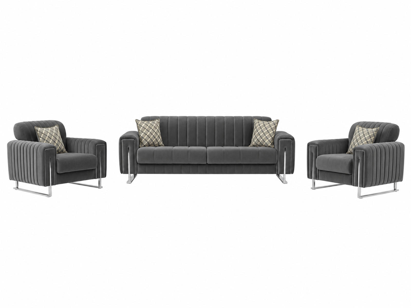 XXXLutz Sitzgarnitur Grau 243x85x95 cm