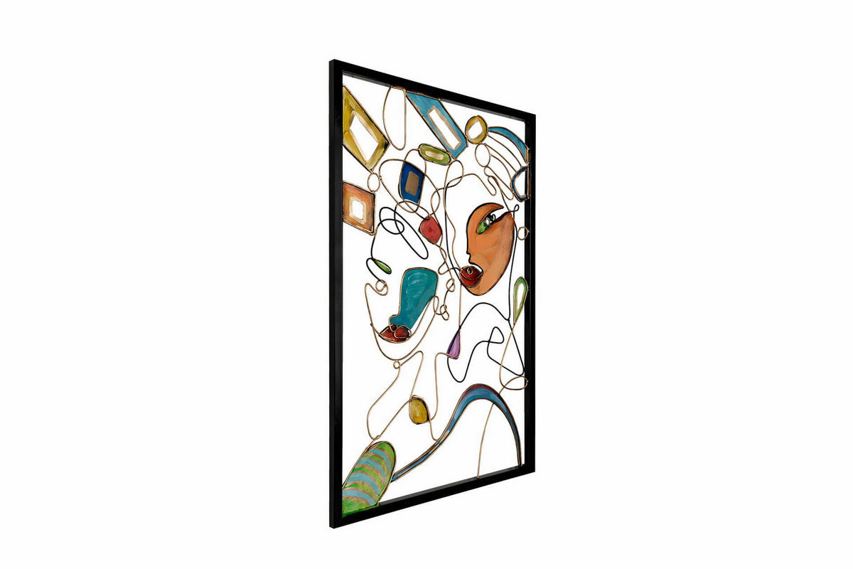 METALLBILD Bunt 60/90 cm - Goldfarben/Multicolor, Metall (2.45/90cm) - KUNSTLOFT