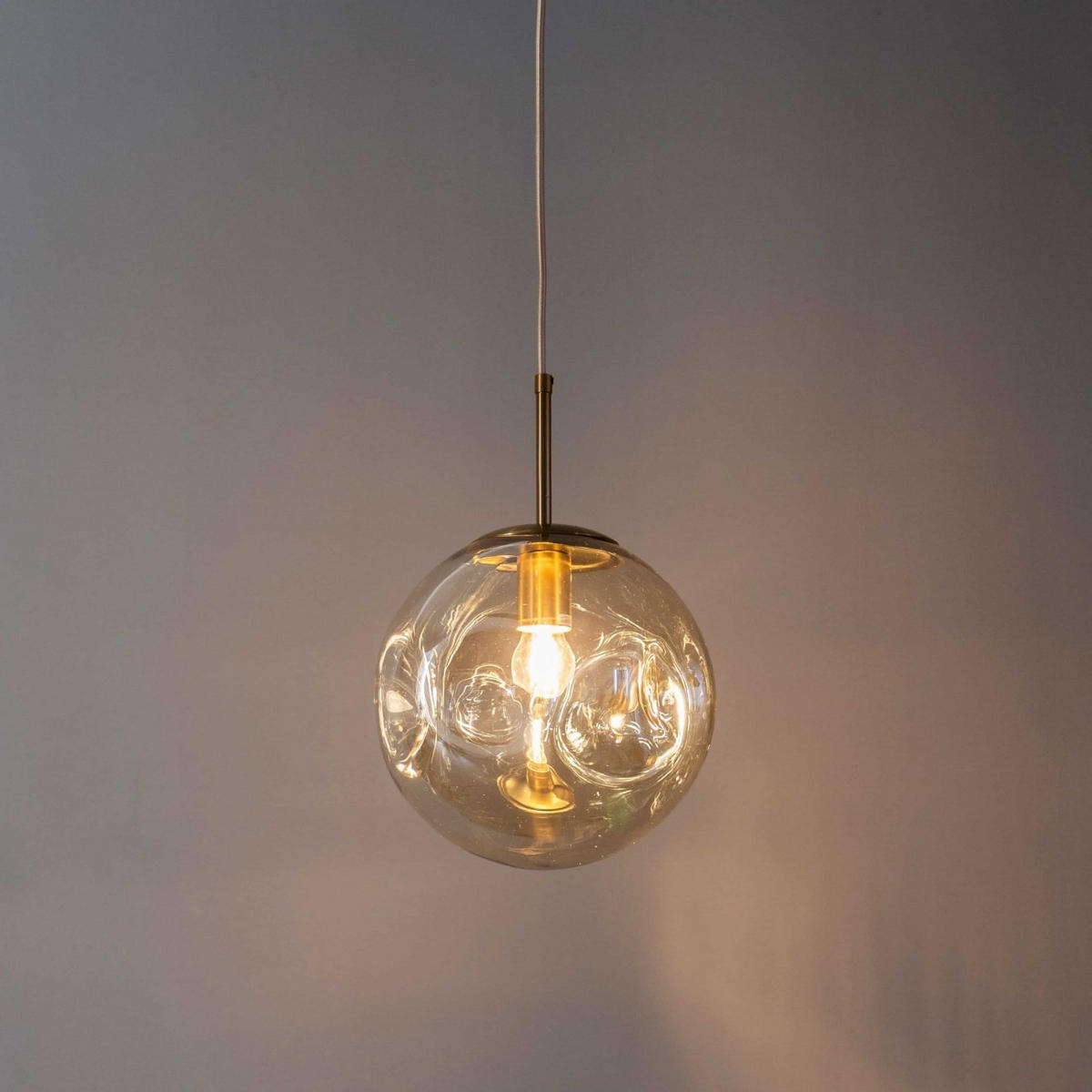HÄNGELEUCHTE Nourot, Bernstein, 25cm - Bernsteinfarben, Glas (25/20/25cm) - KOSILUM