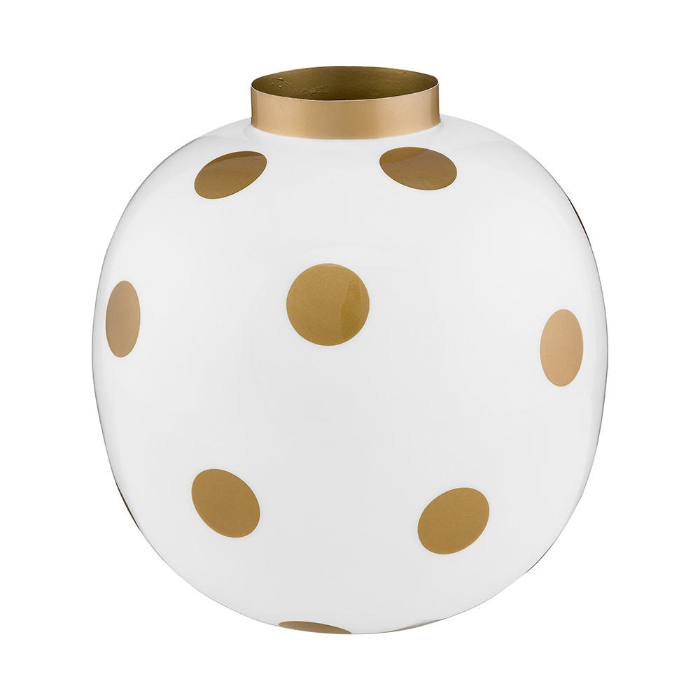 Thumbnail - Pip Studio Vase, Weiß, Gold, Metall, 23 cm, Dekoration, Vasen, Metallvasen