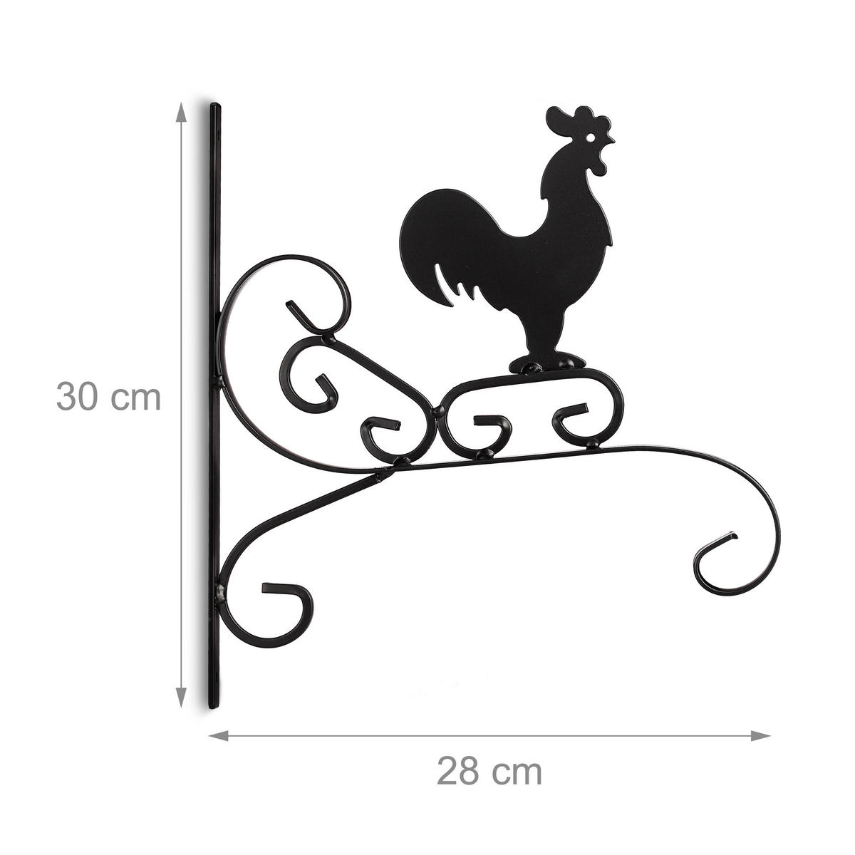 BLUMENHAKEN - Schwarz, Metall (28/30/2cm) - Relaxdays