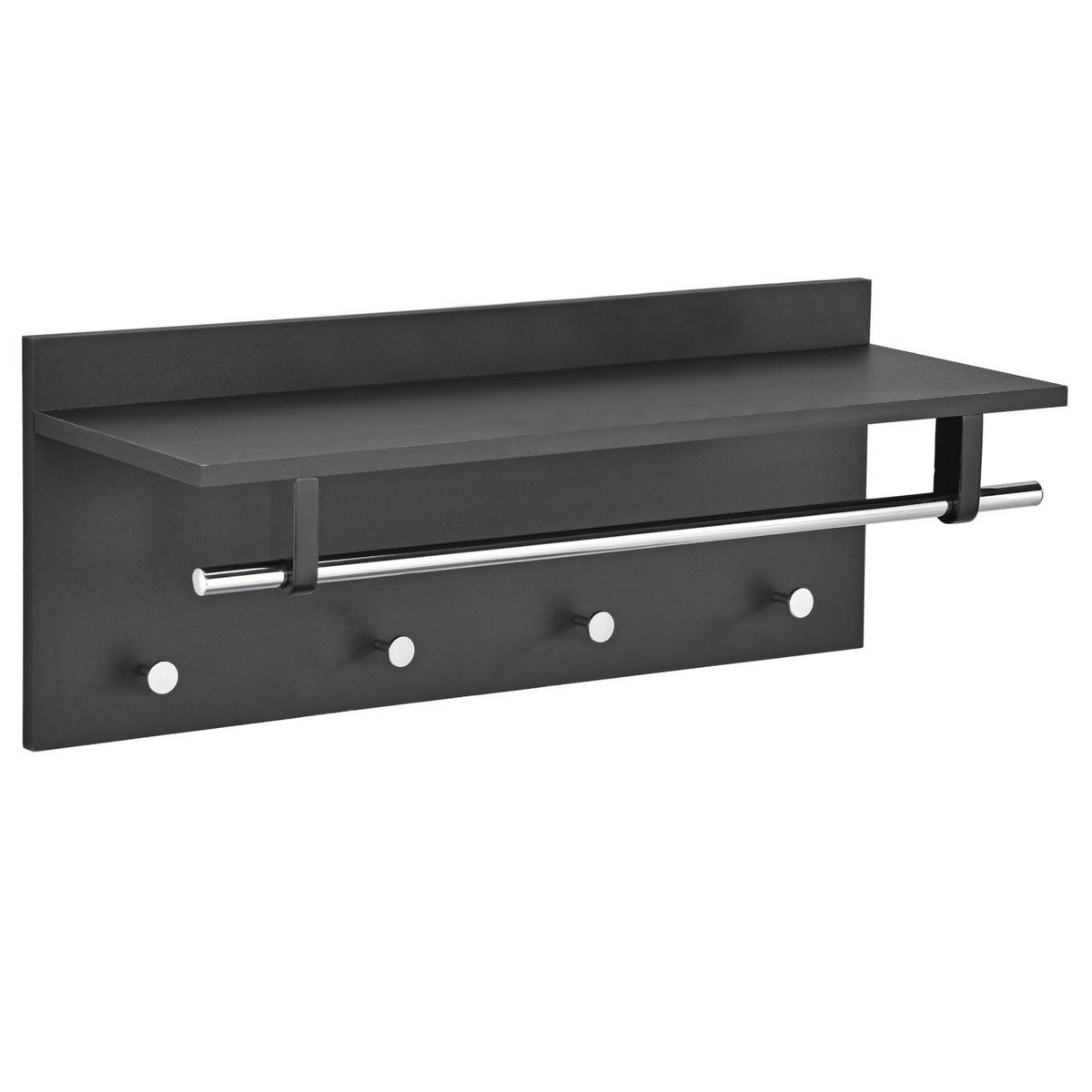 WANDGARDEROBE ULF - Schwarz, Holzwerkstoff (75/30/26cm) - IDIMEX