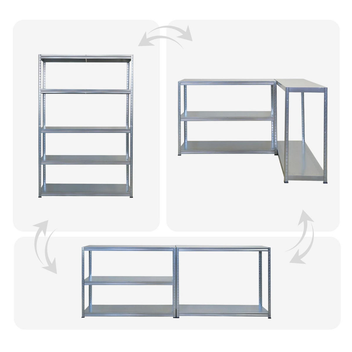SCHWERLASTREGAL 2er-Set Steel Eagle 180x120x40 cm Fachlast 130kg Verzinkt - Silberfarben, Metall (240/180/40cm) - PROREGAL