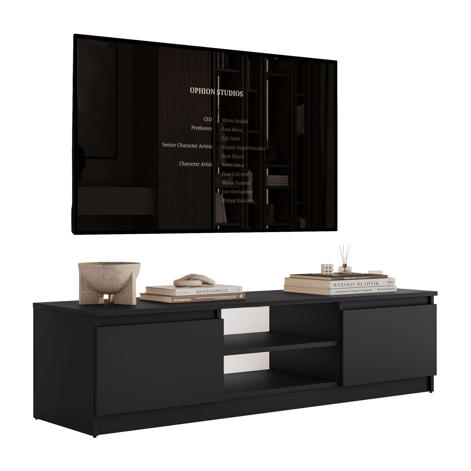 Lookway Lowboard Schwarz 140x36x40 cm