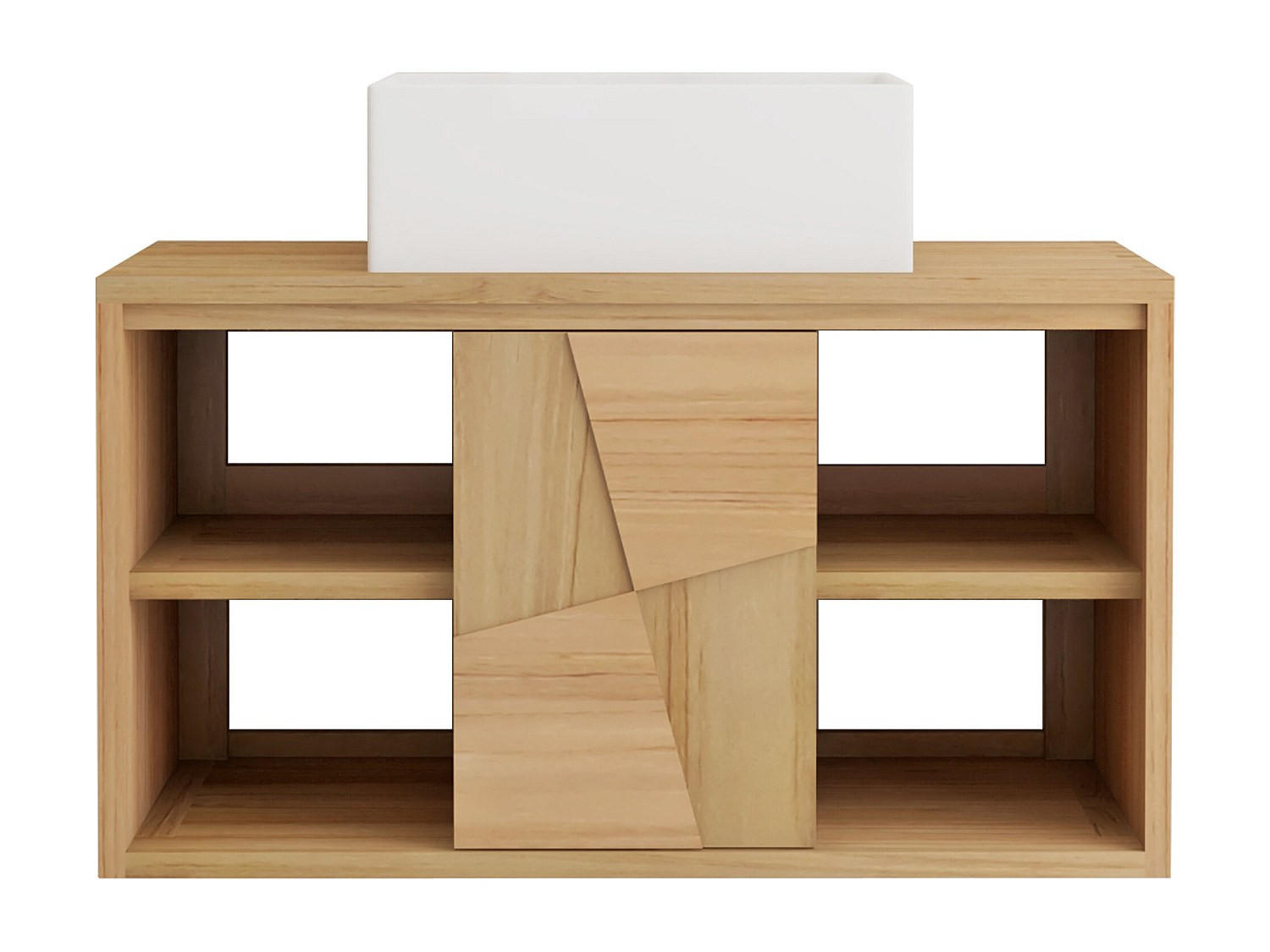 EINZELWASCHTISCH - 80 cm x 50 cm - Holz, Platte - Naturfarben Hell - SUMBAWA - Naturfarben, Holz (80/45/50cm) - Vente-Unique