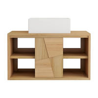 EINZELWASCHTISCH - 80 cm x 50 cm - Holz, Platte - Naturfarben Hell - SUMBAWA - Naturfarben, Holz (80/45/50cm) - Vente-Unique