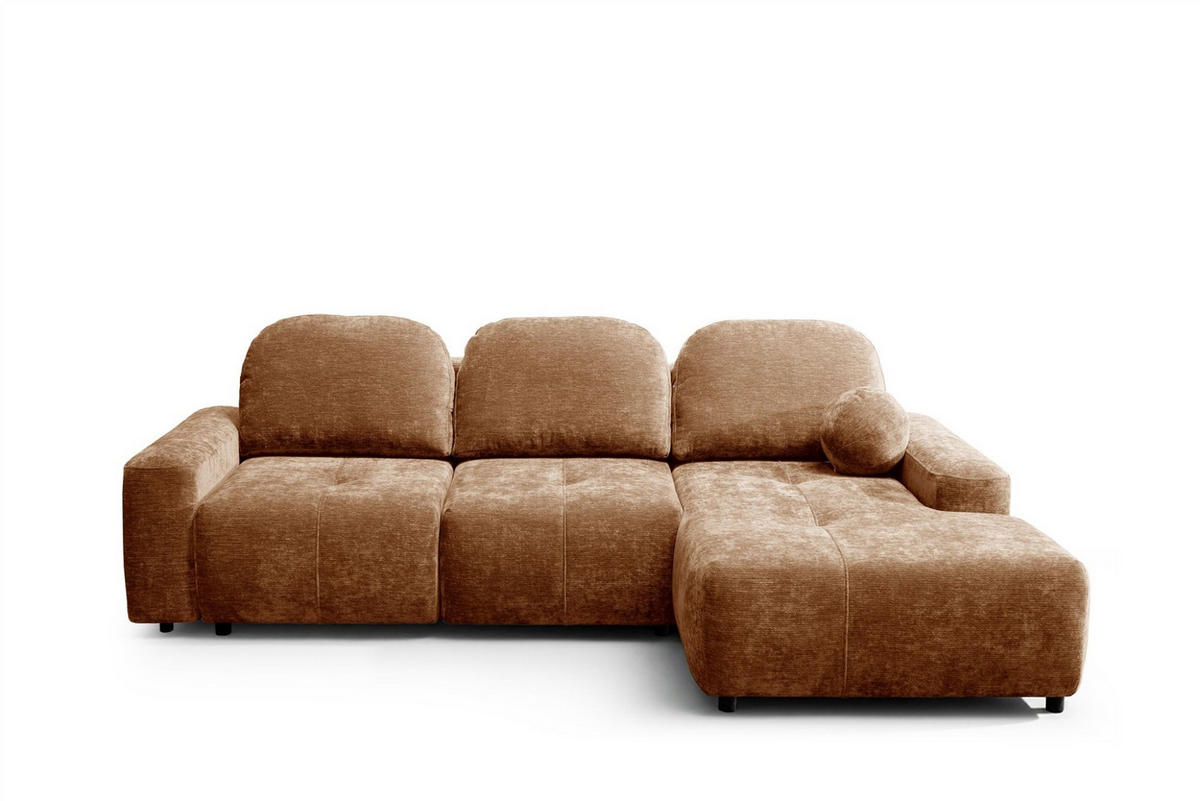 ECKSOFA Argos In Vibe - Rotbraun, Holzwerkstoff/Textil (267/170cm) - Fun Möbel