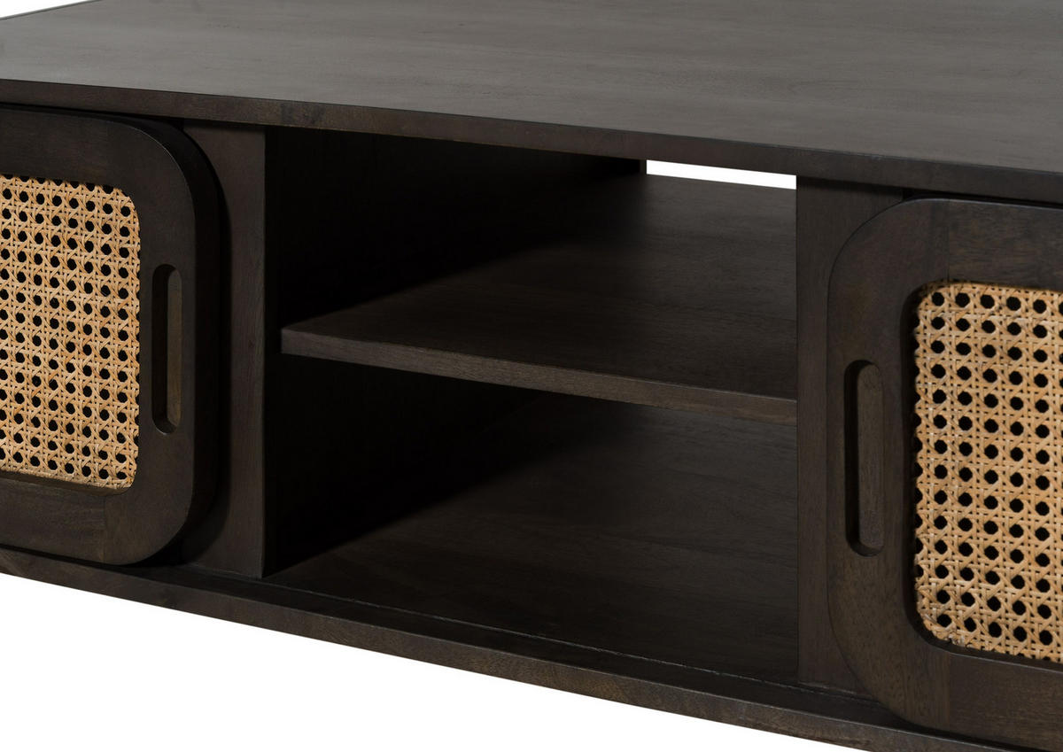 COUCHTISCH Mango 120x60x45 dunkelgrau lackiert VALENCIA #201 - Grau, Holz (120/60/45cm) - Massivmoebel24