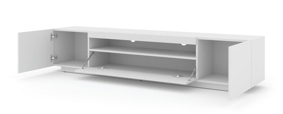 TV LOWBOARD Weiß 200/42/37 - Weiß, Holzwerkstoff (200/42/37cm) - RAUMHIRSCH FURNITURE