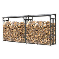 KAMINHOLZREGAL Außen 2 Stück 143x70x185 cm Metall Anthrazit 2,8 m³ / 4 SRM - Anthrazit, Metall (143/145/70cm) - QUICK STAR