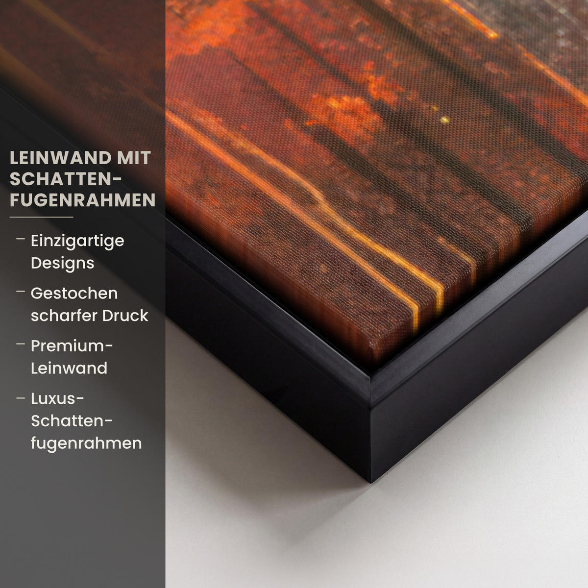 LEINWAND Bilder mit Rahmen - Straßenkunst - Liebe - Graffiti - Kunst - Banksy - 100x150 - Orange, Textil (100/150cm) - MuchoWow