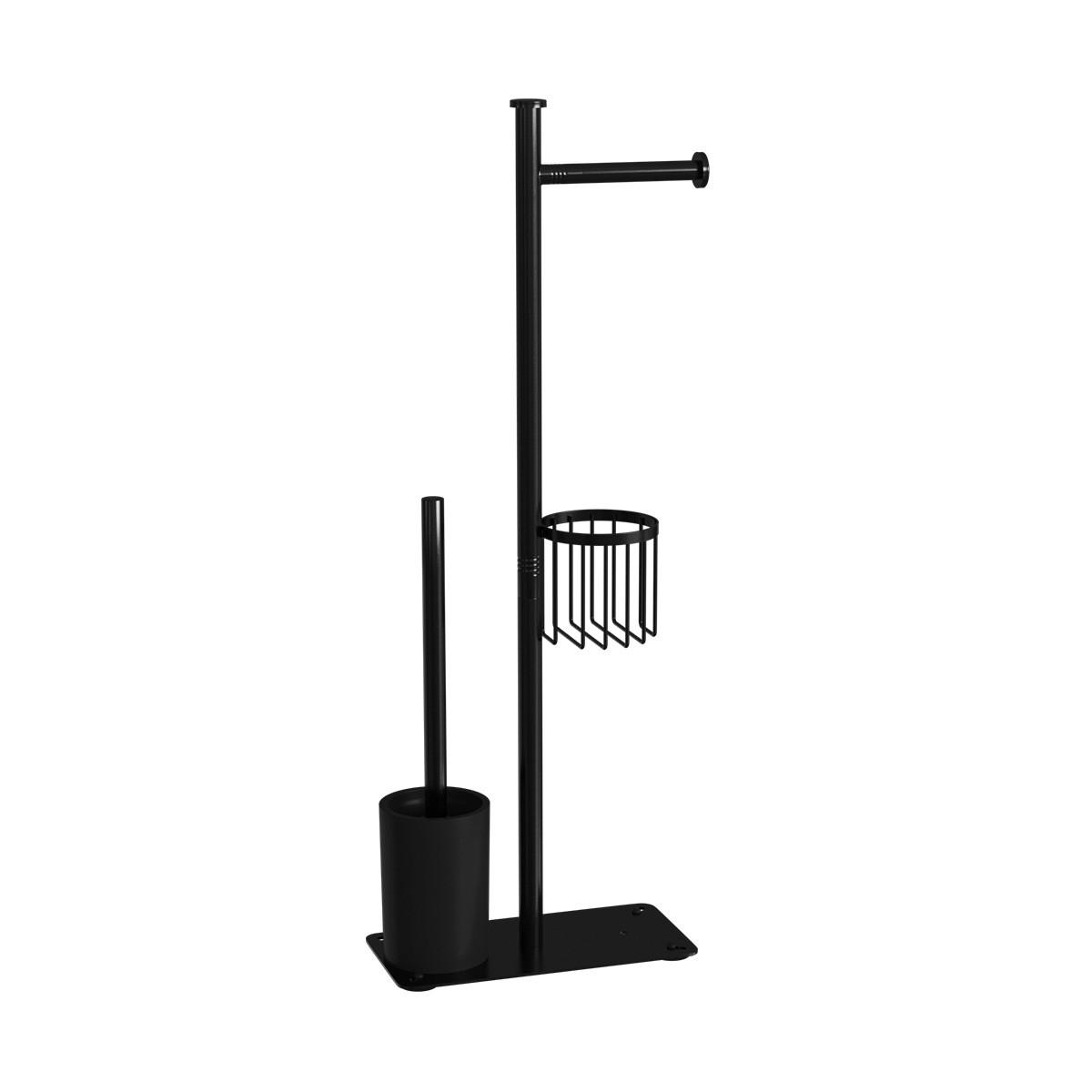 TOILETTENBÜRSTENHALTER – (Schwarz) 24 x 12 x 66 cm - Schwarz, Metall (12/66/24cm)