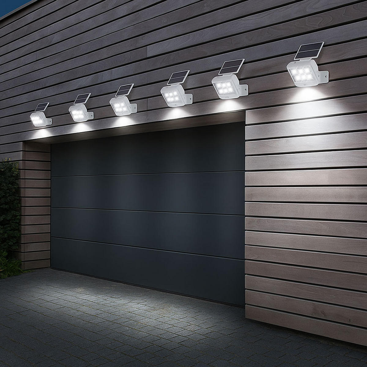 LED AUSSENLEUCHTE Weiß 2er Set mit Bewegungsmelder - Weiß, Kunststoff (12.8/10/11cm)