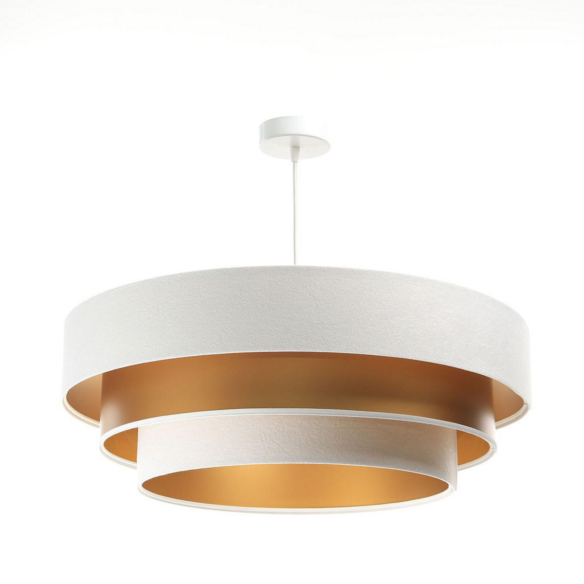 HÄNGELEUCHTE Gold 60/20 cm - Weiß, Kunststoff (60/1.5/20cm) - ONZENO
