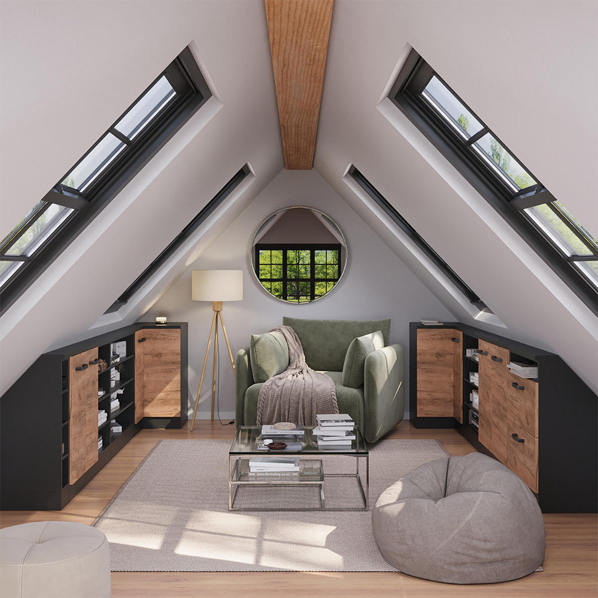 DACHSCHRÄGENSCHRANK ECKSCHRANK Rion Goldkraft Eiche/Anthrazit 75.6 x 81.6 cm mit 1 Tür - Honigeiche/Anthrazit, Holzwerkstoff (75.6/81.6/75.6cm) - Vicco