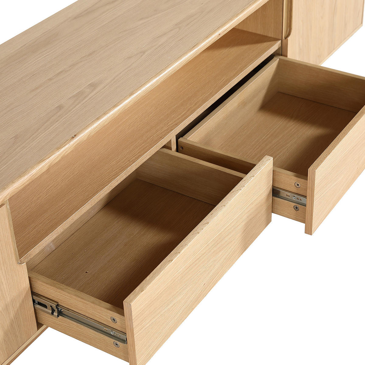 TV-LOWBOARD - Eiche teilmassiv - Eiche - Braun, Eichenholz/Holzwerkstoff (200/45/40cm) - home24