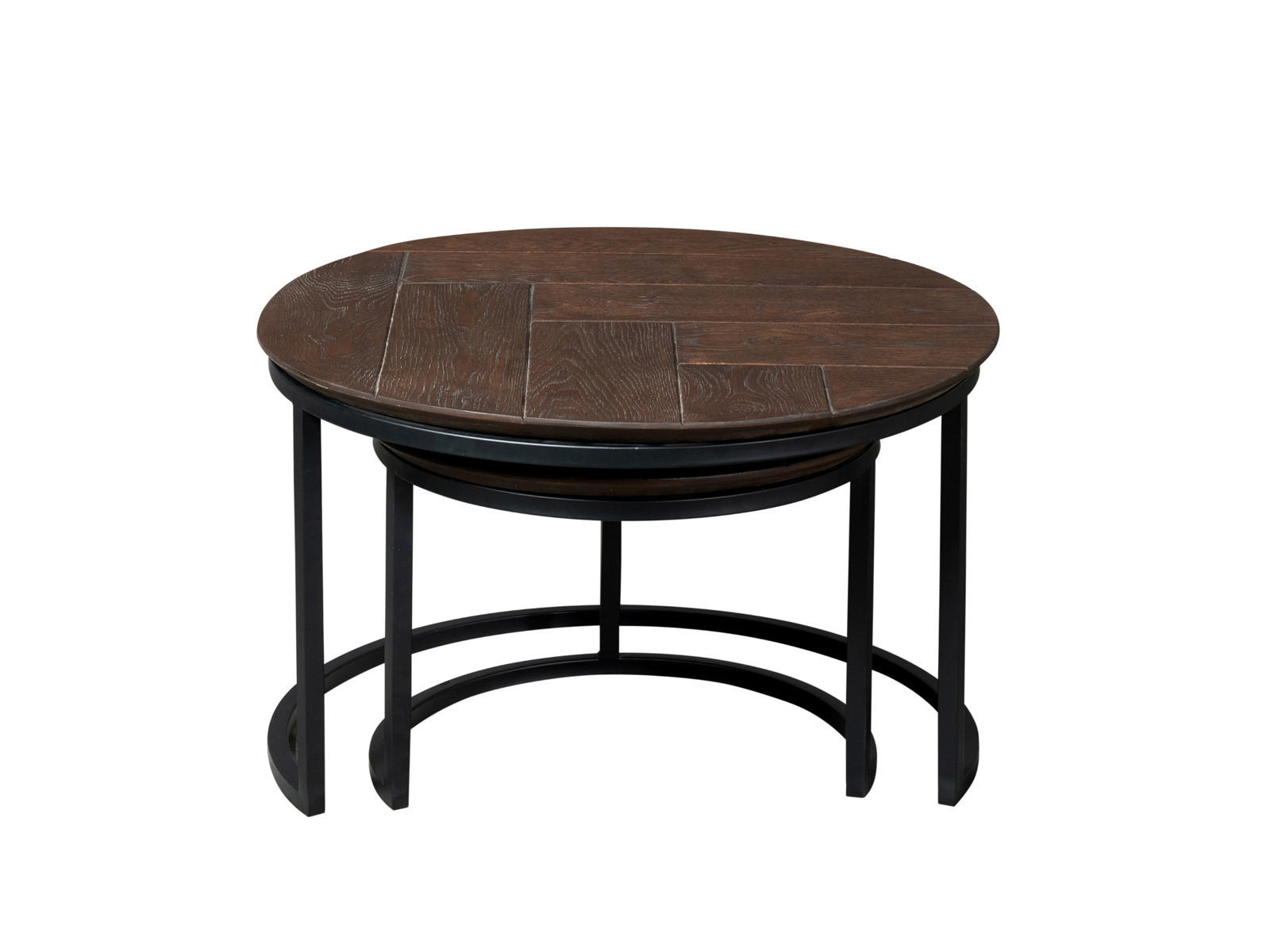 COUCHTISCH Tiko Eiche Durchmesser 70 cm + 50 cm Braun - Braun, Holz (70/70/45cm)