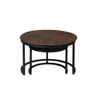 COUCHTISCH Tiko Eiche Durchmesser 70 cm + 50 cm Braun - Braun, Holz (70/70/45cm)