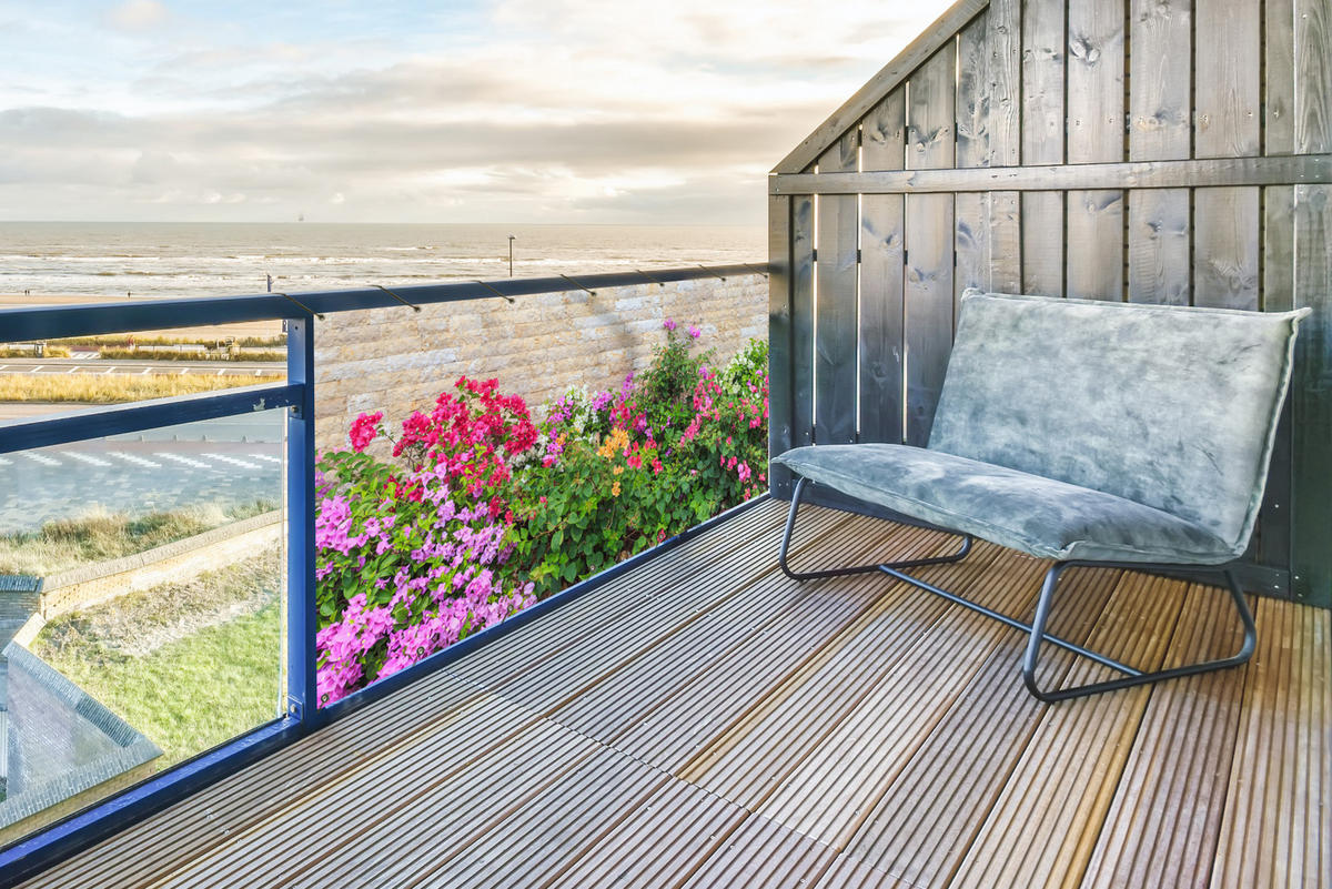 BALKON-SICHTSCHUTZ Blumen - Pflanzen - Blätter - Steine - Pink, Kunststoff (200/90cm) - MuchoWow