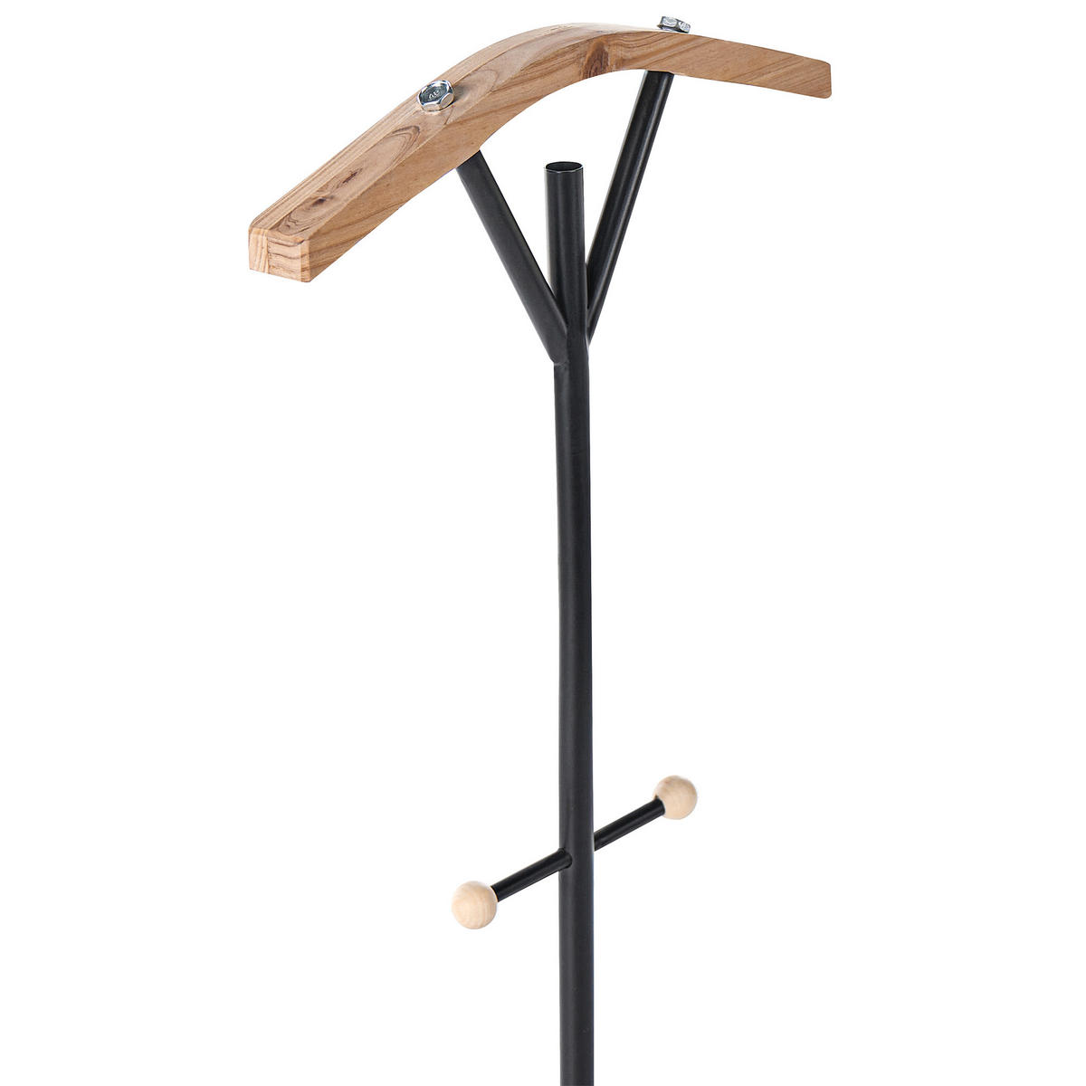 VĚŠÁK NA OBLEČENÍ Černý Thompson - světle hnědá, kov (40/130/30cm) - Beliani