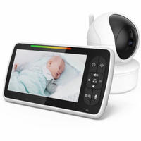 BABYPHONE 5 Zoll Kamera 355° 120° PTZ Nachtsicht 2-Wege Audio 300m Reichweite - Weiß, Kunststoff - Kaket