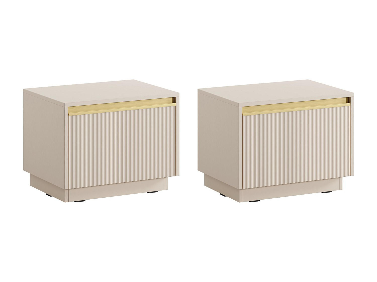 Vente-Unique Nachttisch Beige 53.6x42x39 cm