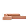ECKSOFA links Ruby aus Samt rosa 4 Sitzplätze - Pink, Textil (180/273cm) - Micadoni