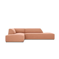 ECKSOFA links Ruby aus Samt rosa 4 Sitzplätze - Pink, Textil (180/273cm) - Micadoni