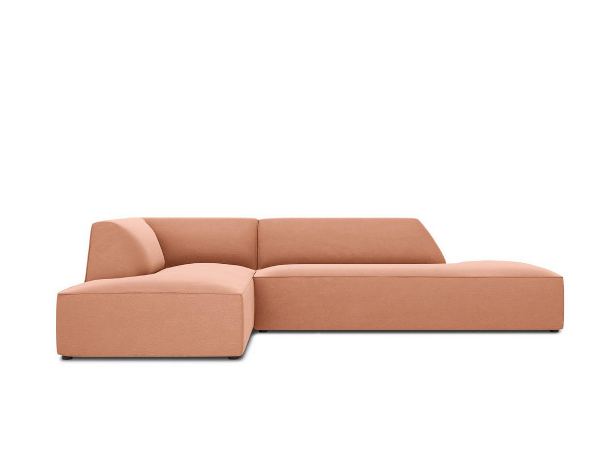 ECKSOFA links Ruby aus Samt rosa 4 Sitzplätze - Pink, Textil (180/273cm) - Micadoni