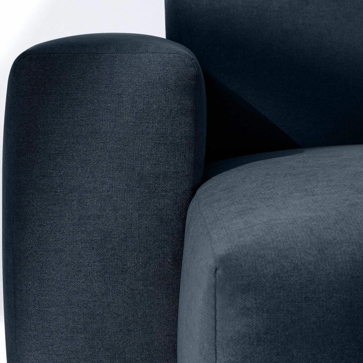 ECKSOFA RECHTS MUDI in moderner Optik mit hochwertigem Kaltschaum, Cord-Stoff, Dunkelblau - Schwarz/Dunkelblau, Textil (280/160cm) - KONSIMO®