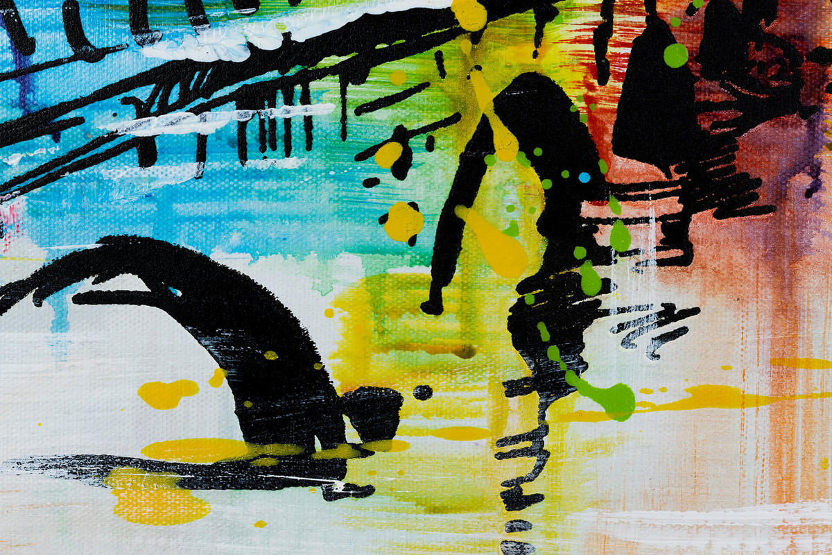 ACRYLBILD HANDGEMALT 120/60 cm - Multicolor/Grau, Holz/Textil (1.7/60cm) - KUNSTLOFT