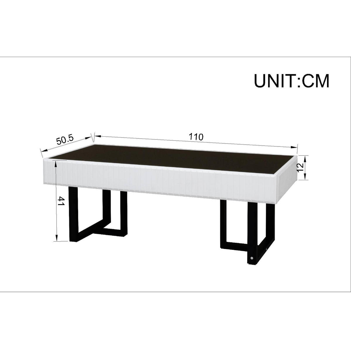 COUCHTISCH- und TV-Möbel-Set 170/35/47 cm und 110/50,5/41 cm mit Stauraum und Hochglanz-Oberfläche, Schwarz/Weiß - Schwarz, Holzwerkstoff (170/47/35cm) - Redom