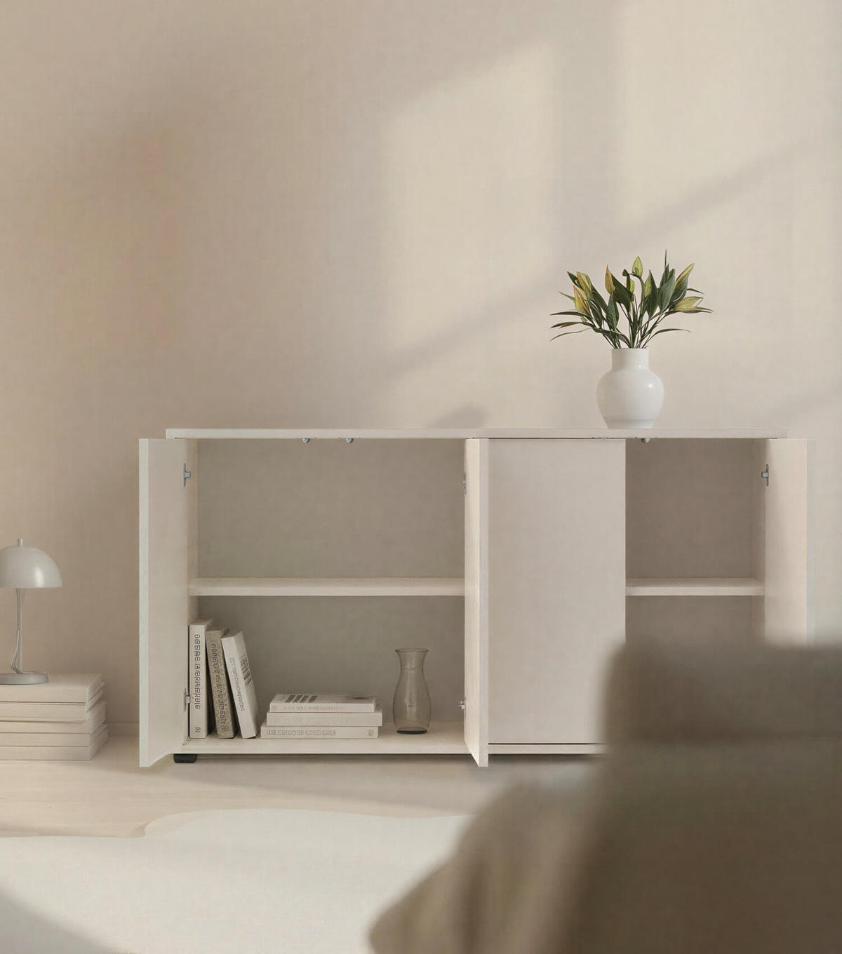 SIDEBOARD Die Horizontale - Beige, Holzwerkstoff (136/73/36cm) - Mokebo