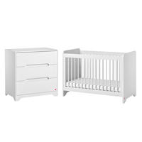BABYZIMMER 2-teilig Ova Weiß - Weiß, Holzwerkstoff (124.5/86/65cm) - Petits-meubles