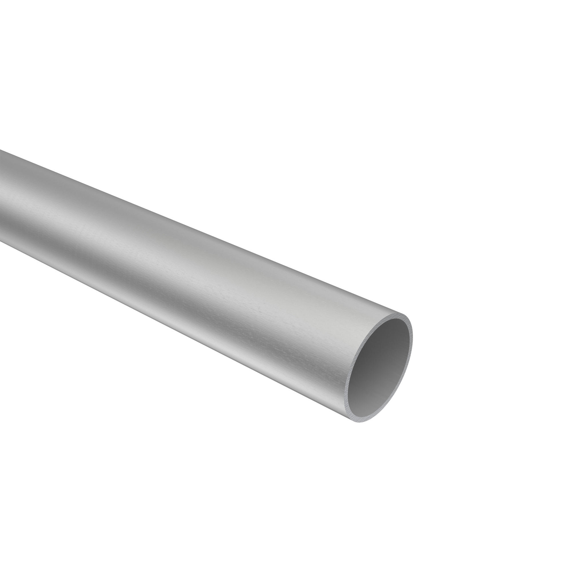 RUNDROHR 140 cm, 20 mm Ø Silbergrau - Alufarben, Metall (140cm) - INTERDECO